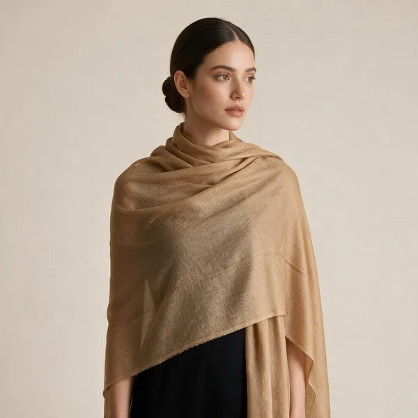 Beige_Textured_Woven_Shawl_For_Women