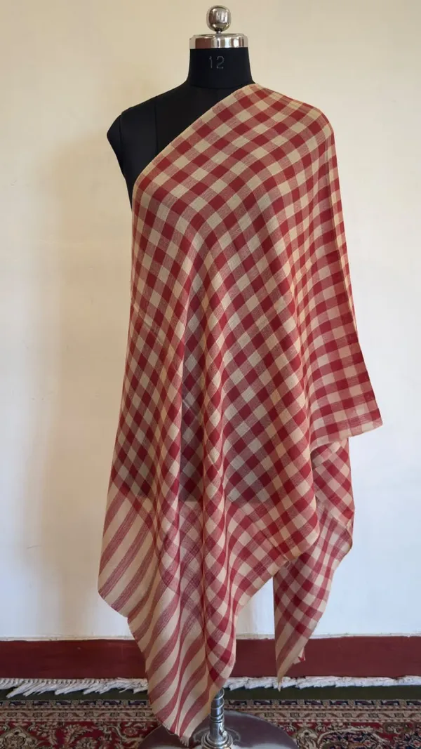 Red_Woven_Checked_Shawl_For_Women