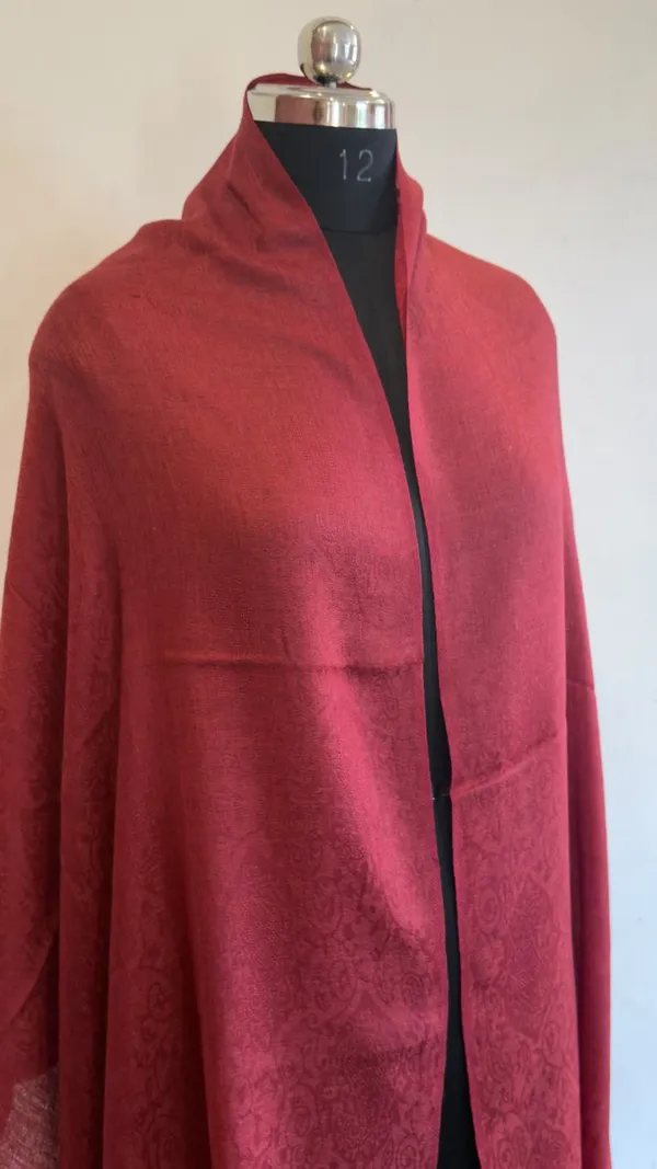 Red_Textured_Open_Front_Long_Shrug_for_Women