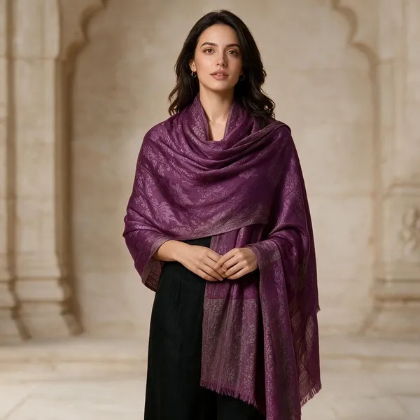 Purple_Woven_Floral_Pattern_Shawl_For_Women