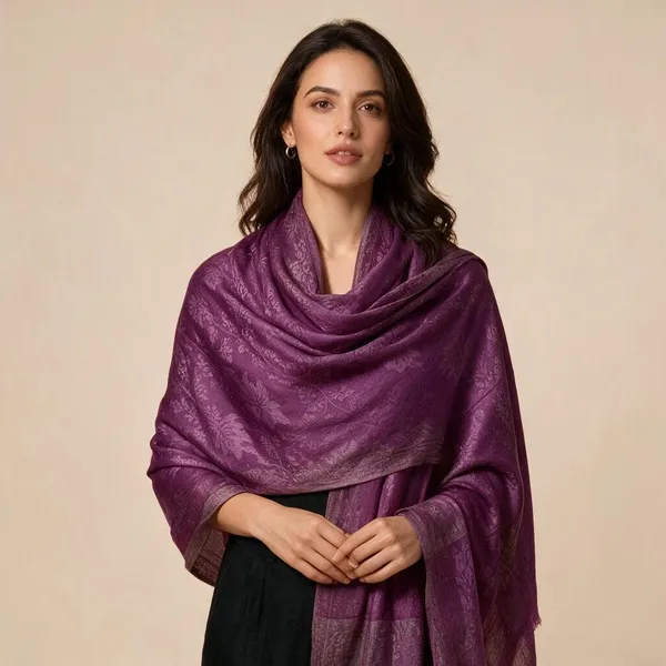 Purple_Woven_Floral_Pattern_Shawl_For_Women