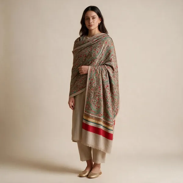 Beige_Embroidered_Paisley_Shawl_For_Women
