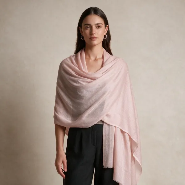 Pink_Textured_Lightweight_Shawl_For_Women
