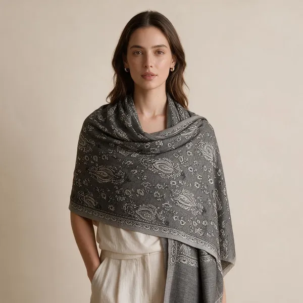 Grey_Printed_Paisley_Shawl_For_Women