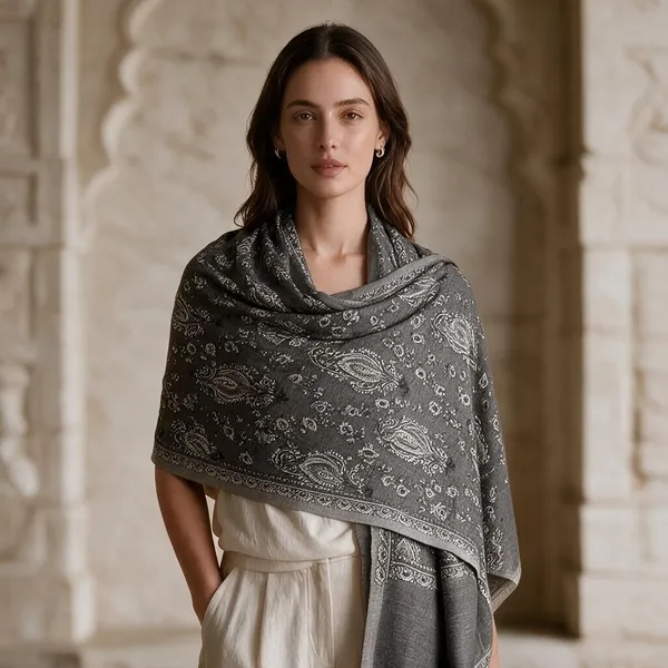 Grey_Printed_Paisley_Shawl_For_Women