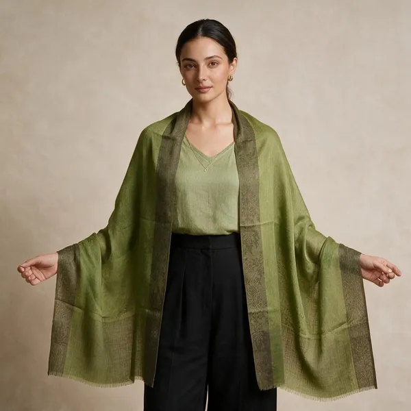 Green_Woven_Shawl_For_Women