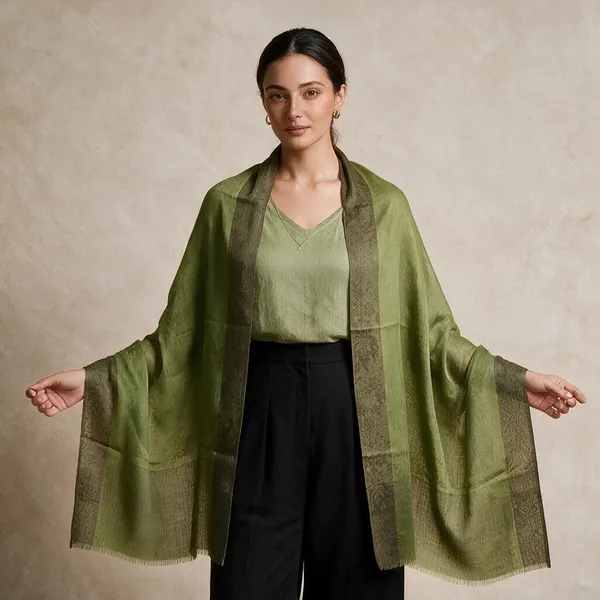 Green_Woven_Shawl_For_Women