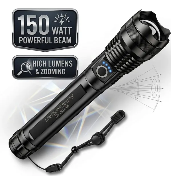 Rechargeable_150W_LED_Zoom_Flashlight