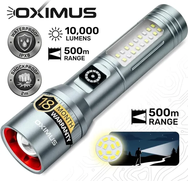 Oximus_Ultra_Bright_Rechargeable_LED_Flashlight