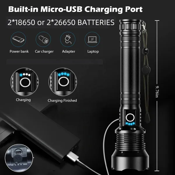 Rechargeable_150W_LED_Zoom_Flashlight