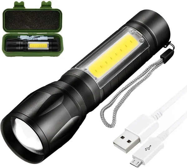 Black_USB_Rechargeable_COB_LED_Flashlight