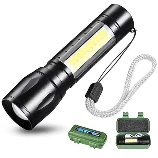 Black_USB_Rechargeable_COB_LED_Flashlight