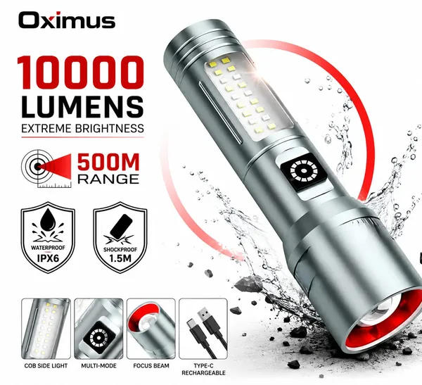 Oximus_Ultra_Bright_Rechargeable_LED_Flashlight