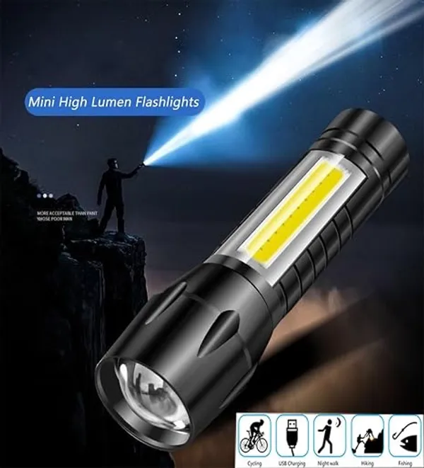Black_USB_Rechargeable_COB_LED_Flashlight