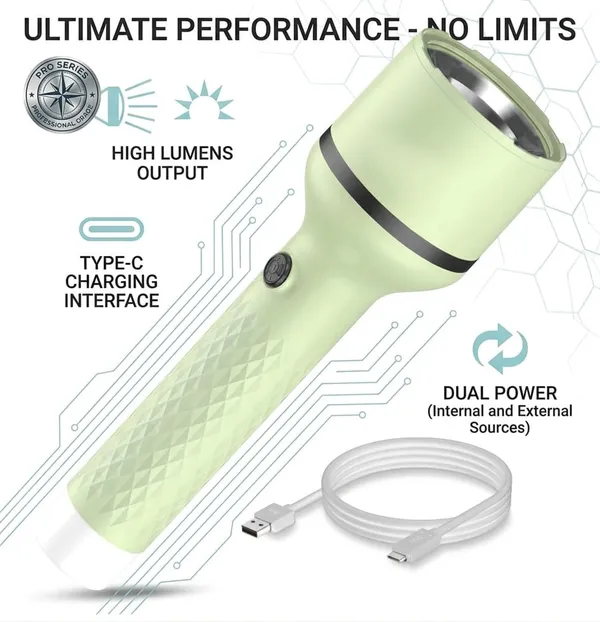 Green_Rechargeable_LED_Torch