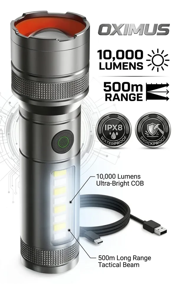 Oximus_Ultra_Bright_Rechargeable_LED_Flashlight
