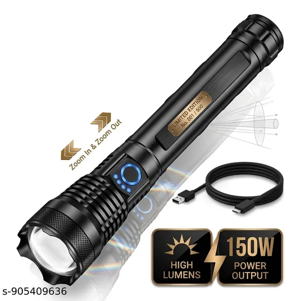 Rechargeable_150W_LED_Zoom_Flashlight