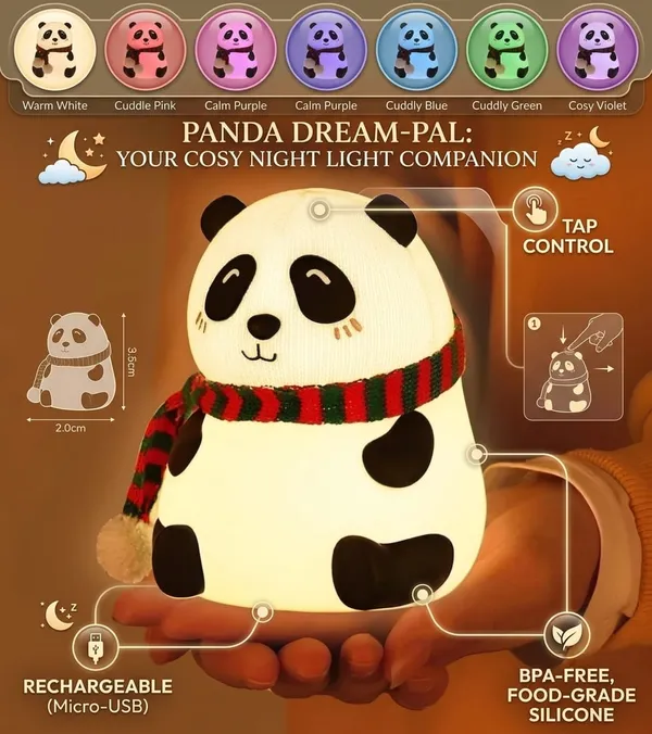 Panda_Silicone_Rechargeable_Tap_Control_Night_Light
