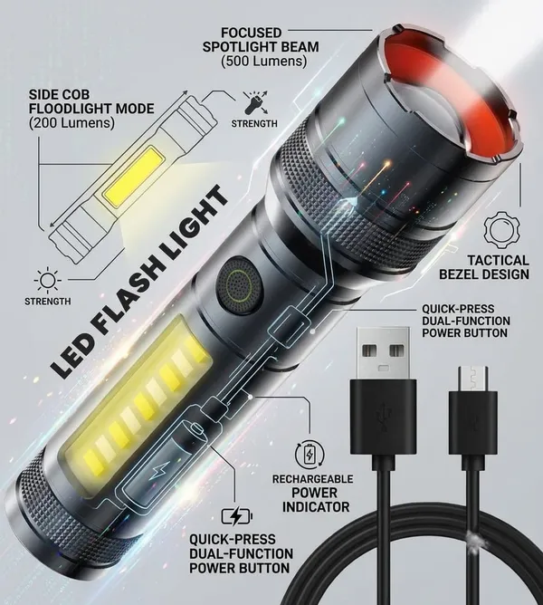 Rechargeable_LED_Flashlight_With_Side_COB_Light