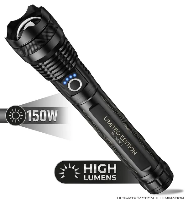 Rechargeable_150W_LED_Zoom_Flashlight