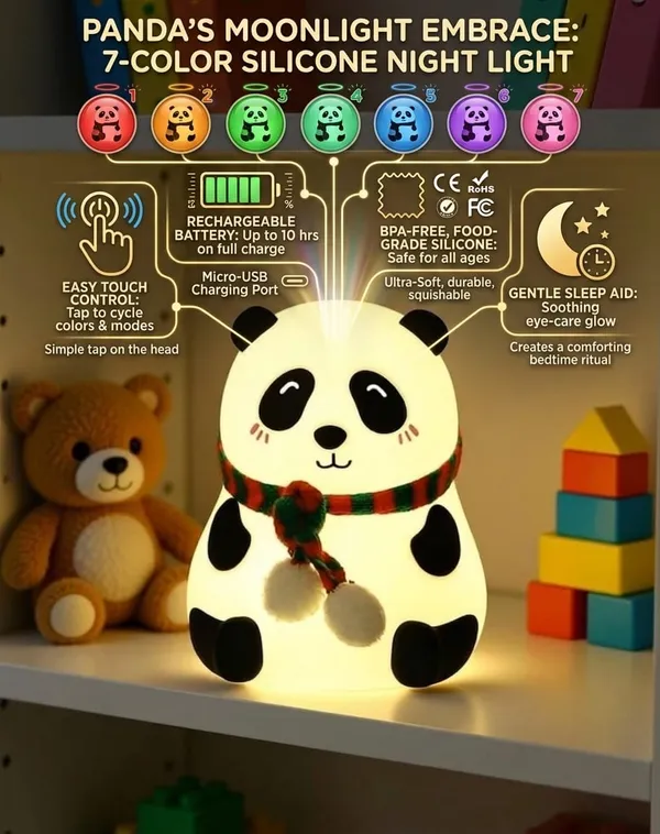 Panda_Silicone_Rechargeable_Tap_Control_Night_Light