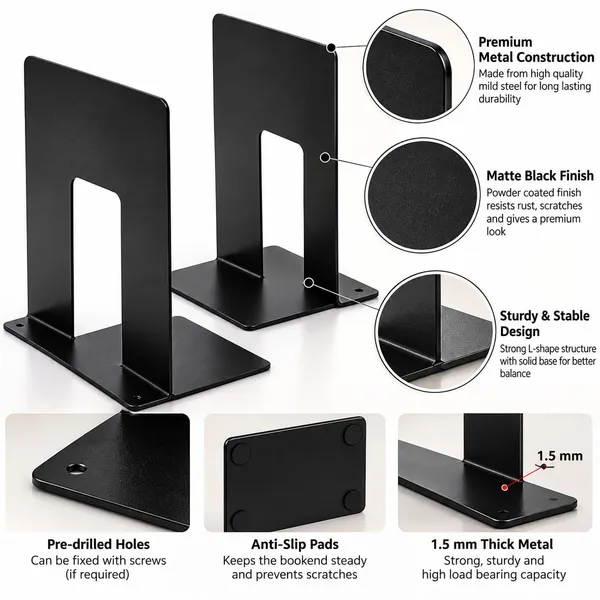 Metal_Decorative_Bookend_Book_Holder_Decorative_Non_Skid_Book_Stopper_For_Heavy_Books_Rectangle_Pack_Of_2