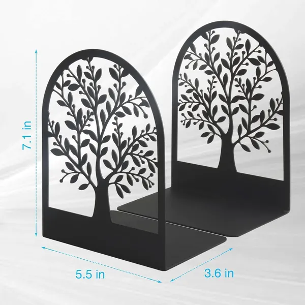 Metal_Decorative_Bookend_Book_Holder_Decorative_Non_Skid_Book_Stopper_For_Heavy_Books_Tree