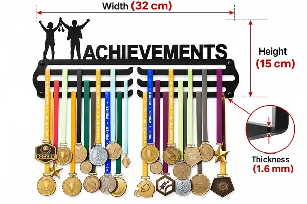Medal_Display_Hanger_Achievement_Medal_Holder_With_Silhouette_Design_3_Tier_Wall_Mount_Black