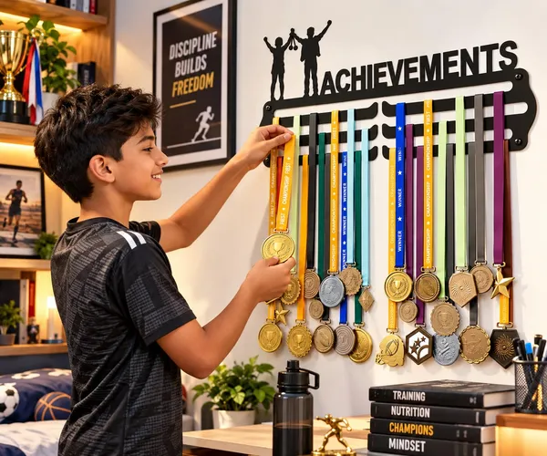 Medal_Display_Hanger_Achievement_Medal_Holder_With_Silhouette_Design_3_Tier_Wall_Mount_Black