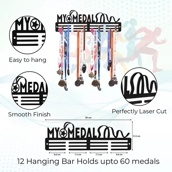 Medal_Display_Hanger_My_Medal_Design_Medal_Holder_With_Silhouette_Design_3_Tier_Wall_Mount_Black_Gift_For_Kids_Athletes_Sportsperson