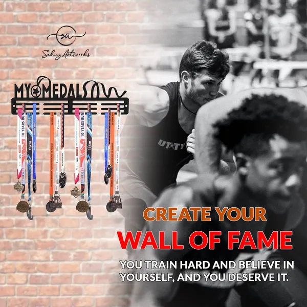 Medal_Display_Hanger_My_Medal_Design_Medal_Holder_With_Silhouette_Design_3_Tier_Wall_Mount_Black_Gift_For_Kids_Athletes_Sportsperson