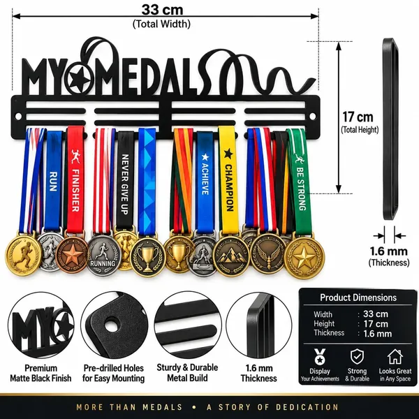 Medal_Display_Hanger_My_Medal_Design_Medal_Holder_With_Silhouette_Design_3_Tier_Wall_Mount_Black_Gift_For_Kids_Athletes_Sportsperson