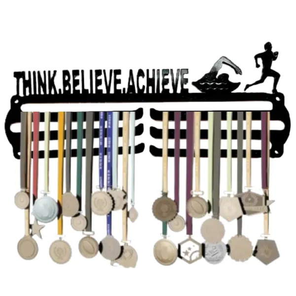8een_Plus_Think_Believe_Achieve_Sports_Medal_Display_Hanger_Triathlon_Medal_Holder_Black_Metal_Wall_Mount_Premium_Quality_Gift_For_Kids_Athletes_Sportsperson