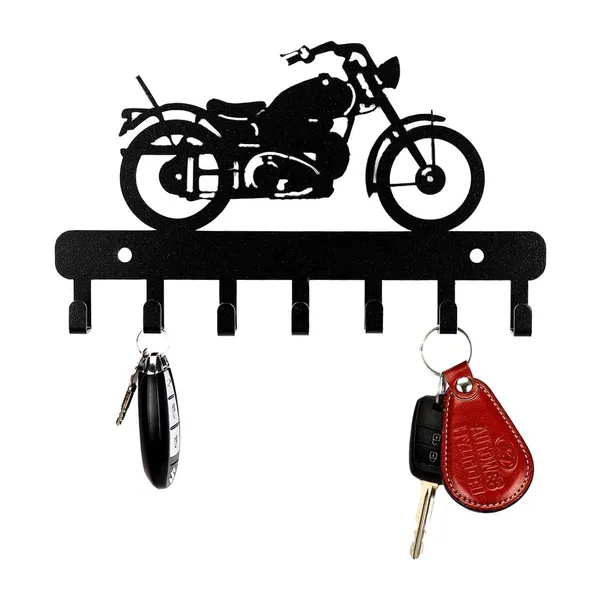 8eenplus_Motorcycle_Wall_Mount_Key_Holder_Metal_Hook_Rack_Black_6_Hook_Design