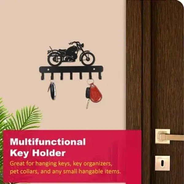 8eenplus_Motorcycle_Wall_Mount_Key_Holder_Metal_Hook_Rack_Black_6_Hook_Design