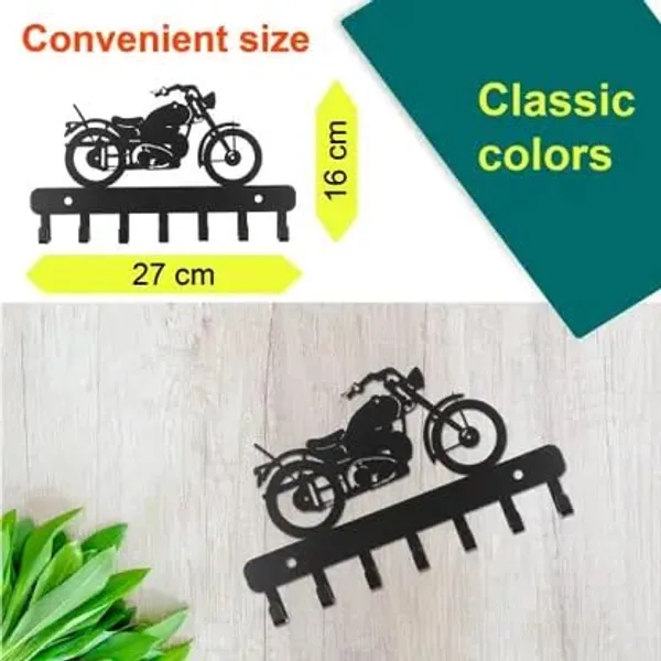 8eenplus_Motorcycle_Wall_Mount_Key_Holder_Metal_Hook_Rack_Black_6_Hook_Design