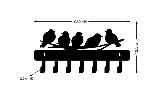 8eeenplus_Decorative_Wall_Hook_Rack_With_Bird_Silhouettes_6_Hooks_Black_Metal_Modern_Design_5_Birds_Design_Keychains_Home_Storage_Organization