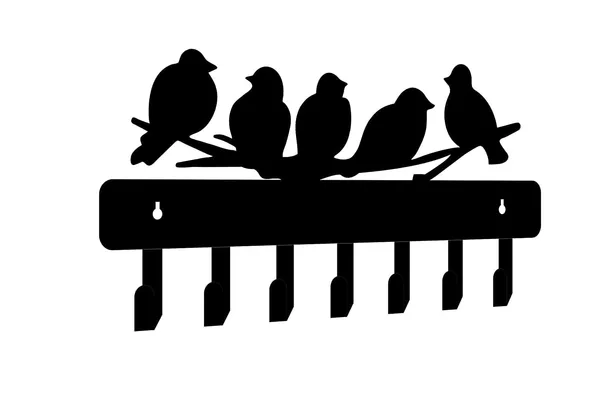 8eeenplus_Decorative_Wall_Hook_Rack_With_Bird_Silhouettes_6_Hooks_Black_Metal_Modern_Design_5_Birds_Design_Keychains_Home_Storage_Organization