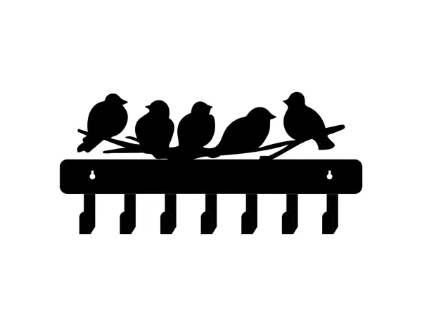 8eeenplus_Decorative_Wall_Hook_Rack_With_Bird_Silhouettes_6_Hooks_Black_Metal_Modern_Design_5_Birds_Design_Keychains_Home_Storage_Organization