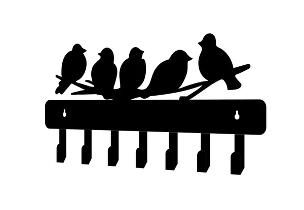 8eeenplus_Decorative_Wall_Hook_Rack_With_Bird_Silhouettes_6_Hooks_Black_Metal_Modern_Design_5_Birds_Design_Keychains_Home_Storage_Organization