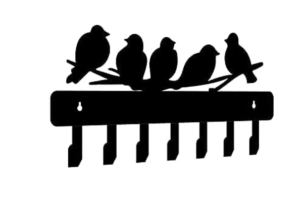 8eeenplus_Decorative_Wall_Hook_Rack_With_Bird_Silhouettes_6_Hooks_Black_Metal_Modern_Design_5_Birds_Design_Keychains_Home_Storage_Organization