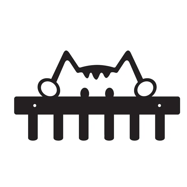 8eenplus_Decorative_Kitty_Cat_Wall_Hook_Rack_Metal_Key_Holder_Black_6_Hooks