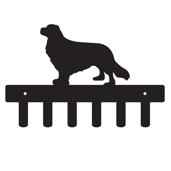 8eenplus_Golden_Retriever_Dog_Wall_Mounted_Key_Hook_Holder_6_Hooks_Black_Metal_Silhouette