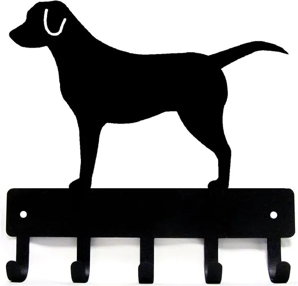8eenplus_Decorative_Dog_Wall_Hook_Metal_Key_Holder_With_6_Hooks_Black