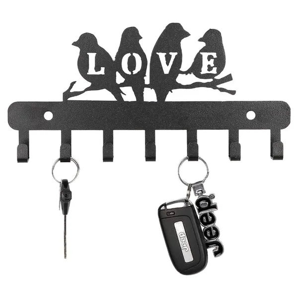 8eenplus_Decorative_Wall_Hook_Rack_With_Love_Birds_Design_6_Hooks_Black_Metal_Modern_Home_Decor