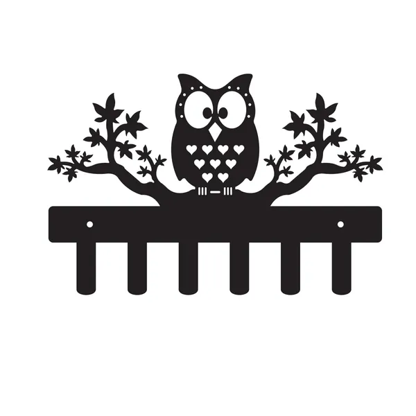 8eenplus_Decorative_Wall_Hook_Rack_With_Owl_Design_6_Hooks_Black_Metal_Tree_Branch_Pattern