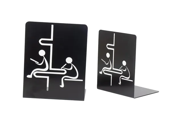 8een_Plus_Decorative_Metal_Bookends_Reading_Stick_Figure_Design_Black_Set_Of_2_L_19_5_Cm_B_18_5_Cm_W_350_Gm