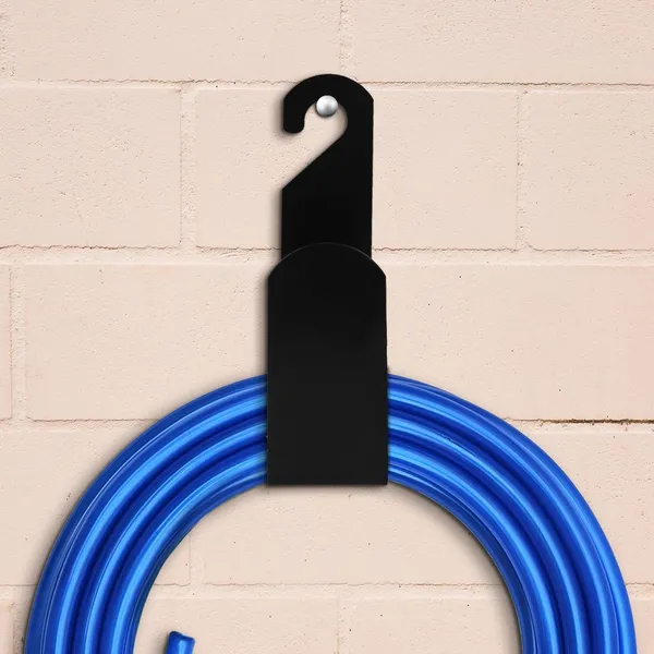 8eenplus_Heavy_Duty_Garden_Hose_Holder_Wall_Mount_Hook_Hanger_Black_Metal_For_Blue_Water_Hose_Storage