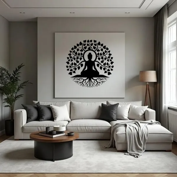 8eenplus_Buddha_Tree_Of_Life_Metal_Wall_Art_Black_Silhouette_Zen_Decor_For_Meditation_Room_Spiritual_Hindu_Wall_Hanging_For_Home_Office_Living_Room_10_5_X_10_5_Inch