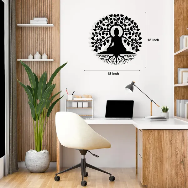 8eenplus_Buddha_Tree_Of_Life_Metal_Wall_Art_Black_Silhouette_Zen_Decor_For_Meditation_Room_Spiritual_Hindu_Wall_Hanging_For_Home_Office_Living_Room_10_5_X_10_5_Inch